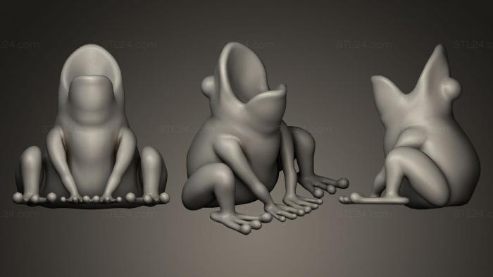 Статуэтки животных (Статуя лягушки 2, STKJ_0290) 3D модель для ЧПУ станка